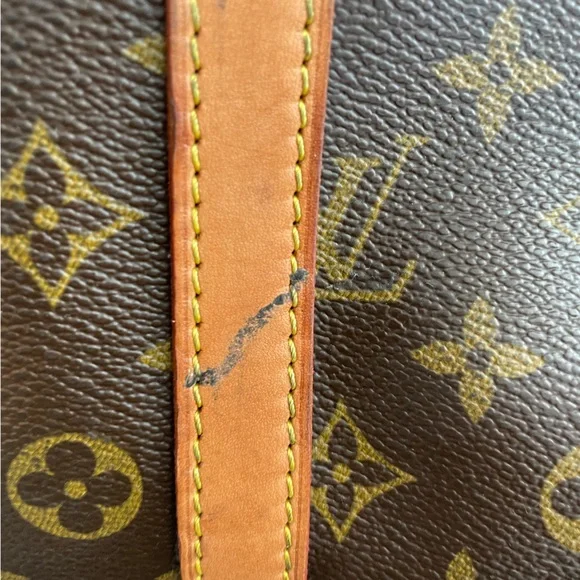 🎊 Authentic Vintage Louis Vuitton Luggage Brown Monogram Garmet Large Canvas - Picture 9 of 15